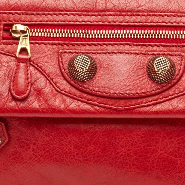 Pre Owned Balenciaga Classic Envelope Medium Red Leather Giant 21 RGH Clutch