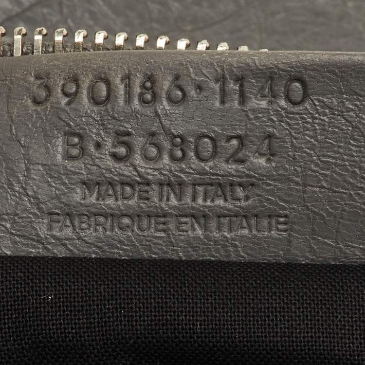 Pre Owned Balenciaga Classic City Grey Leather Giant 12 SH Edge Zip Pouch