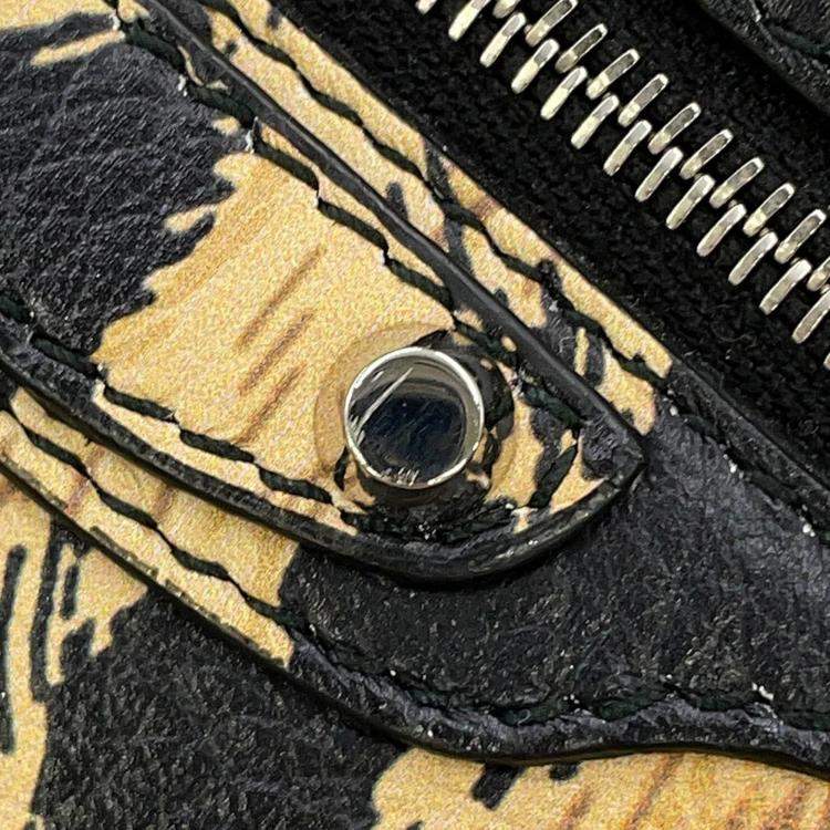 Pre Owned Balenciaga Paper Leopard Pattern Brown Leather Size Mini