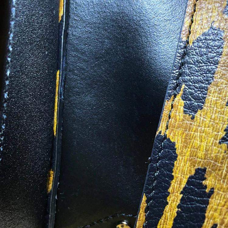 Pre Owned Balenciaga Paper Leopard Pattern Brown Leather Size Mini