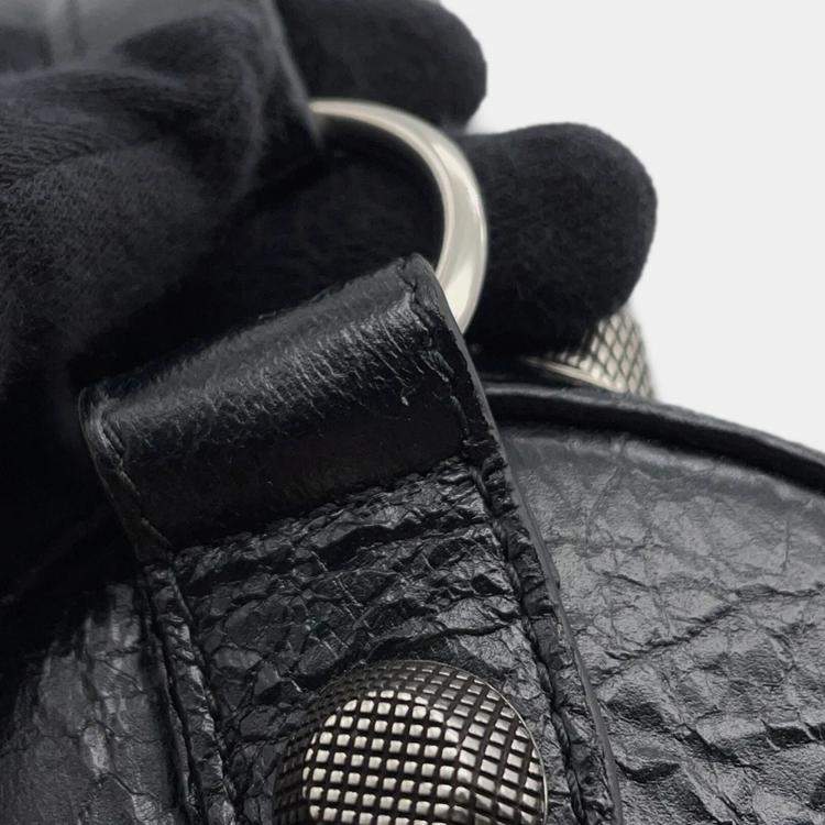 Pre Owned Balenciaga Le Cagoule Cylinder Shoulder Bag Black Leather