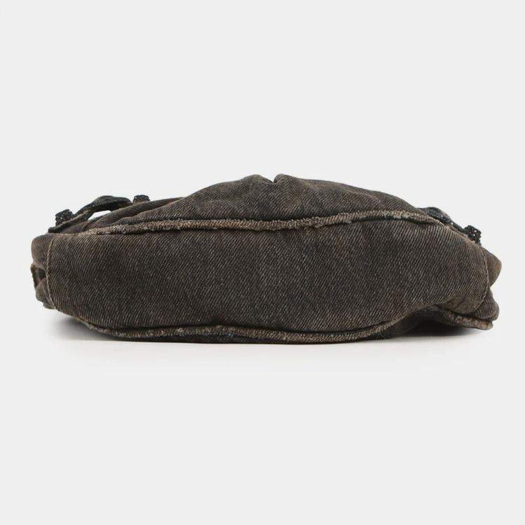 مملوكة مسبقًا Balenciaga Le Cagoule Shoulder Bag Black Denim Size Xs