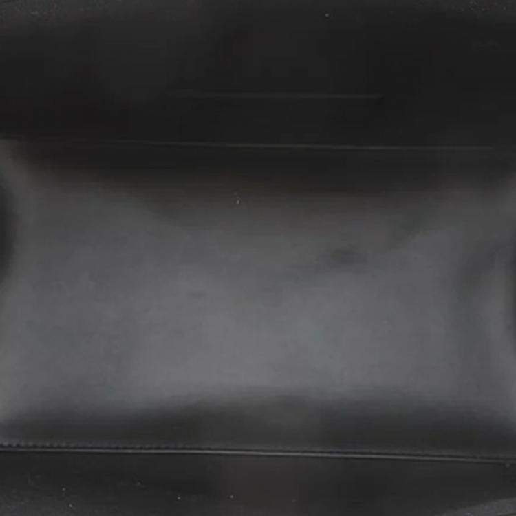 Pre Owned Balenciaga Black Cabas Punching Logo Tote Bag Black Leather Size S