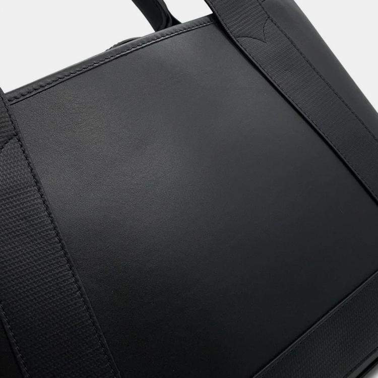 Pre Owned Balenciaga Black Cabas Punching Logo Tote Bag Black Leather Size S