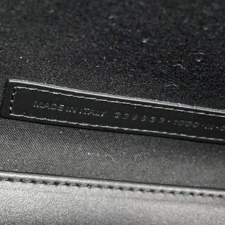 Pre Owned Balenciaga Black Cabas Punching Logo Tote Bag Black Leather Size S