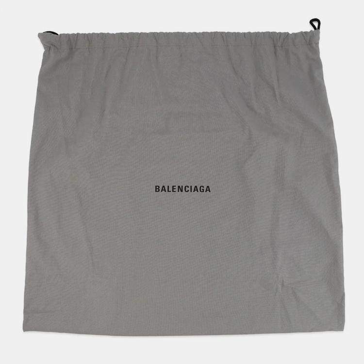 Pre Owned Balenciaga Black Cabas Punching Logo Tote Bag Black Leather Size S