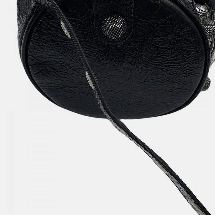 Pre Owned Balenciaga Le Cagoule Cylinder Shoulder Bag Black Leather