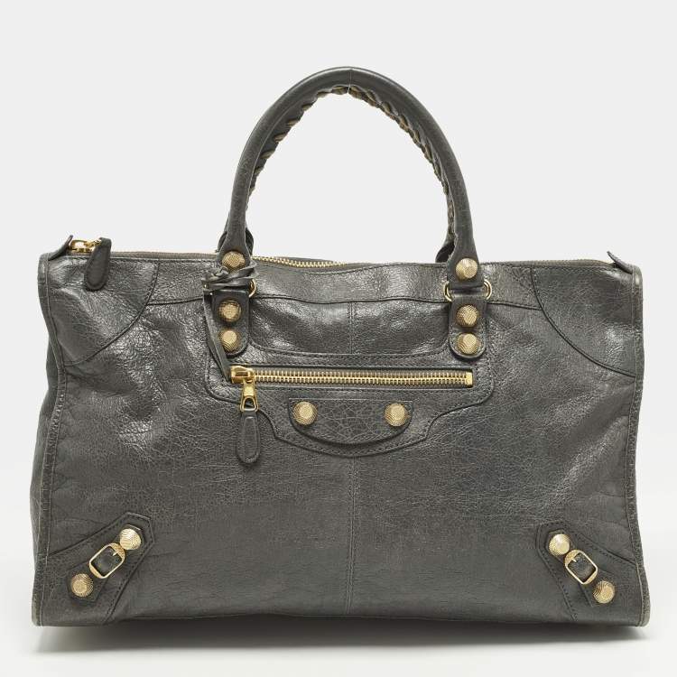 مملوكة مسبقًا Balenciaga GGH Work Grey Leather Tote