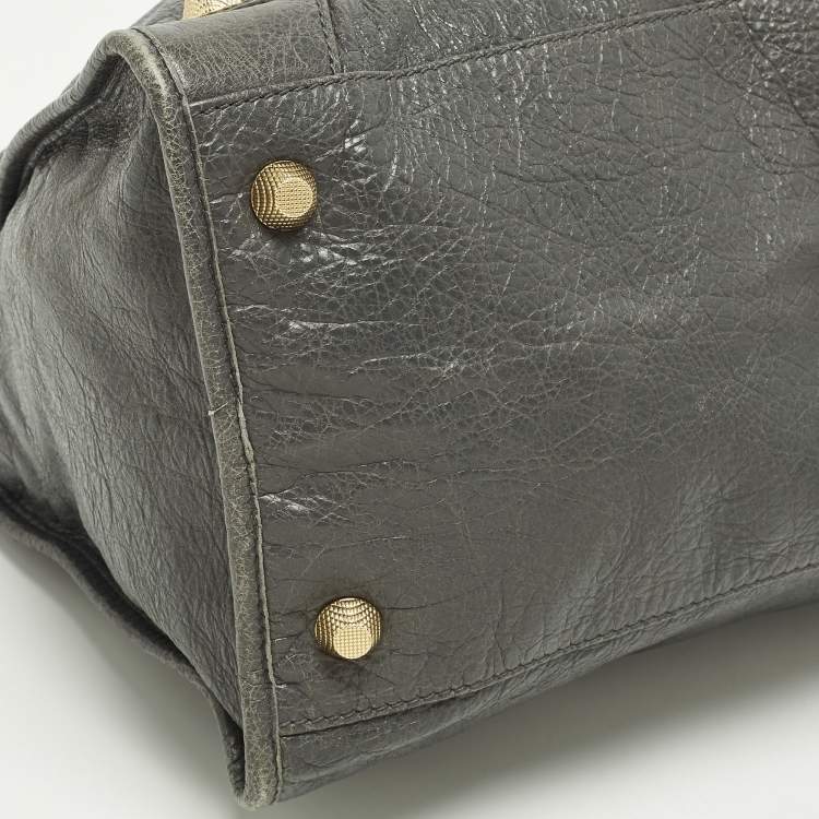 مملوكة مسبقًا Balenciaga GGH Work Grey Leather Tote