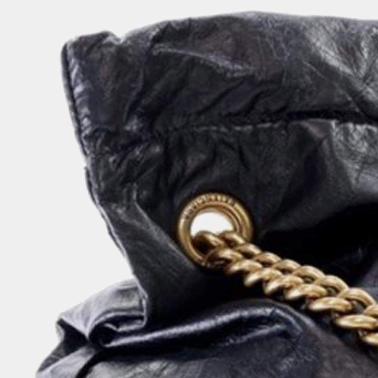 Pre Owned Balenciaga Black Medium Calfskin Crush Tote