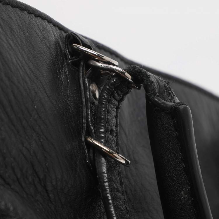 Pre Owned Balenciaga Papier A4 Mini Black Leather Tote