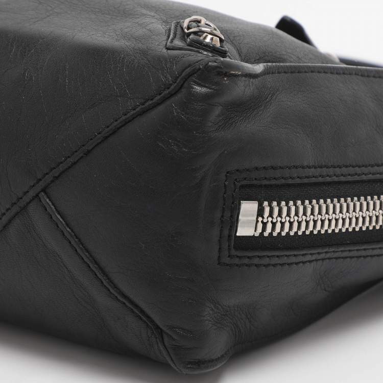 Pre Owned Balenciaga Papier A4 Mini Black Leather Tote