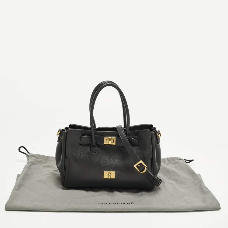 Pre Owned Balenciaga Bel Air Black Leather Tote