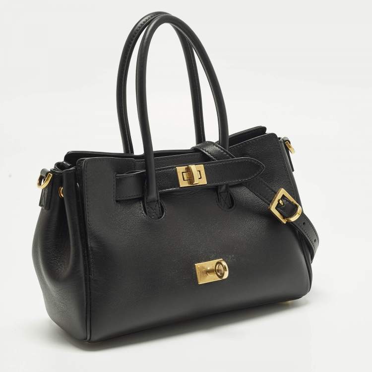 Pre Owned Balenciaga Bel Air Black Leather Tote