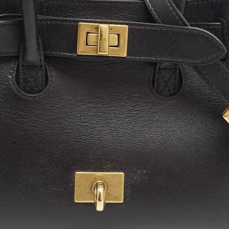 Pre Owned Balenciaga Bel Air Black Leather Tote