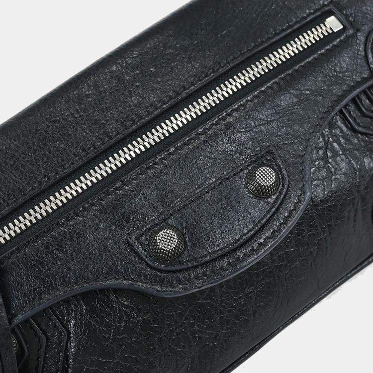 Pre Owned Balenciaga Le Cagole Black Lambskin Leather Shoulder Bag