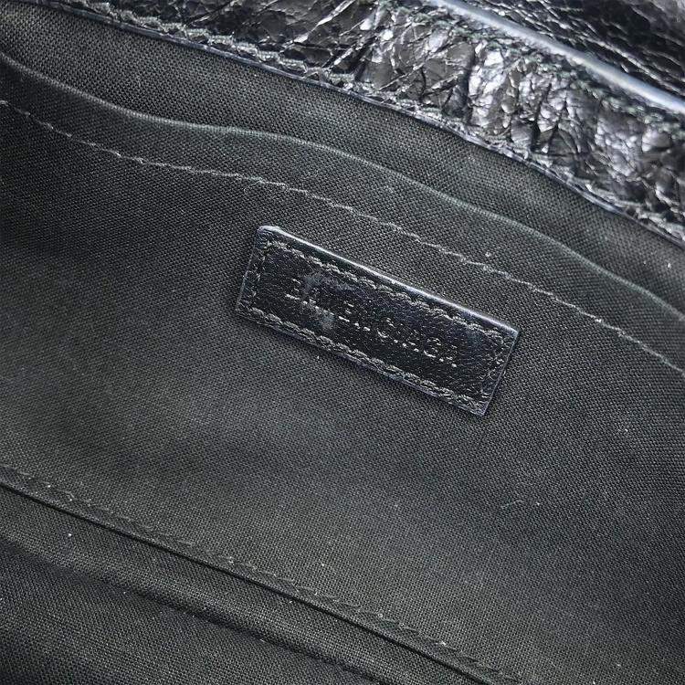 Pre Owned Balenciaga Le Cagole Black Lambskin Leather Shoulder Bag