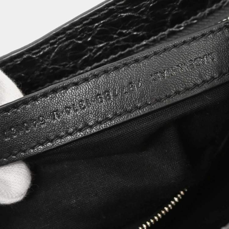 Pre Owned Balenciaga City Small Silver Calfskin Leather Top Handle Bag