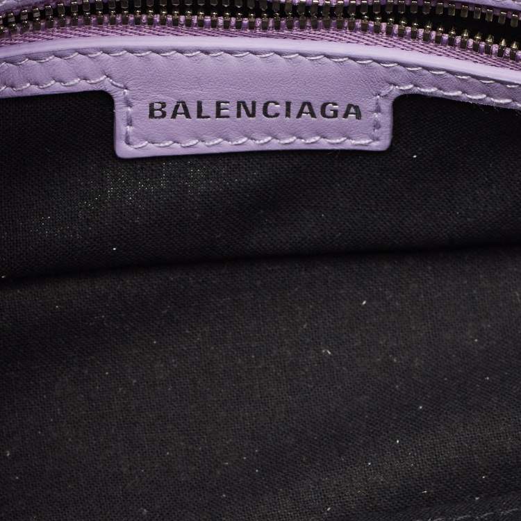 Pre Owned Balenciaga Lindsay Small Light Purple Leather Shoulder Bag