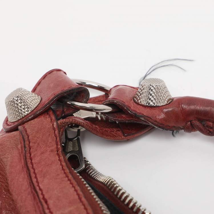 Pre Owned Balenciaga Light Pink Leather GSH Day Hobo