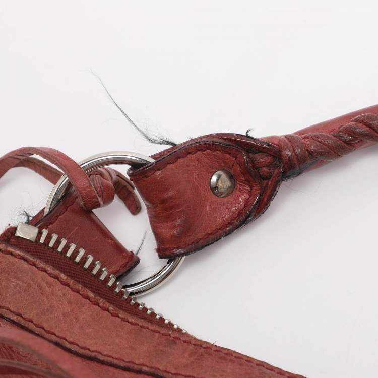 Pre Owned Balenciaga Light Pink Leather GSH Day Hobo