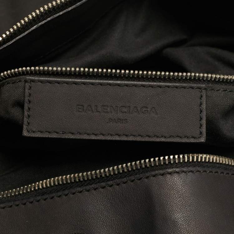 Pre Owned Balenciaga Squash Blue/Black Mesh Nylon and Leather Duffel Bag