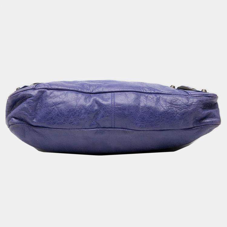 مملوكة مسبقًا Balenciaga Purple Lambskin Motocross Classic First Satchel