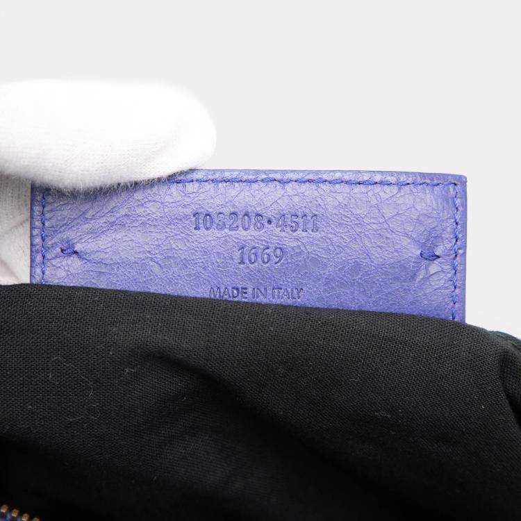 مملوكة مسبقًا Balenciaga Purple Lambskin Motocross Classic First Satchel