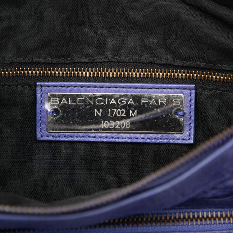 مملوكة مسبقًا Balenciaga Purple Lambskin Motocross Classic First Satchel