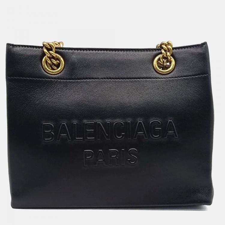 Pre Owned Balenciaga Black Leather Duty Free Small