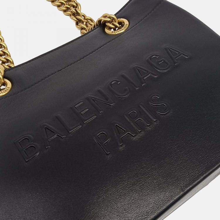 Pre Owned Balenciaga Black Leather Duty Free Small