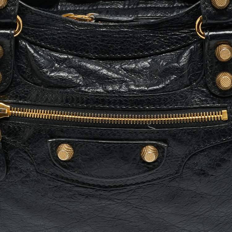 مملوكة مسبقًا Balenciaga Motorcycle City Black Leather Bag