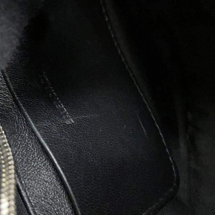 Pre Owned Balenciaga Lucagol Heart Chain shoulder Bag Black Leather