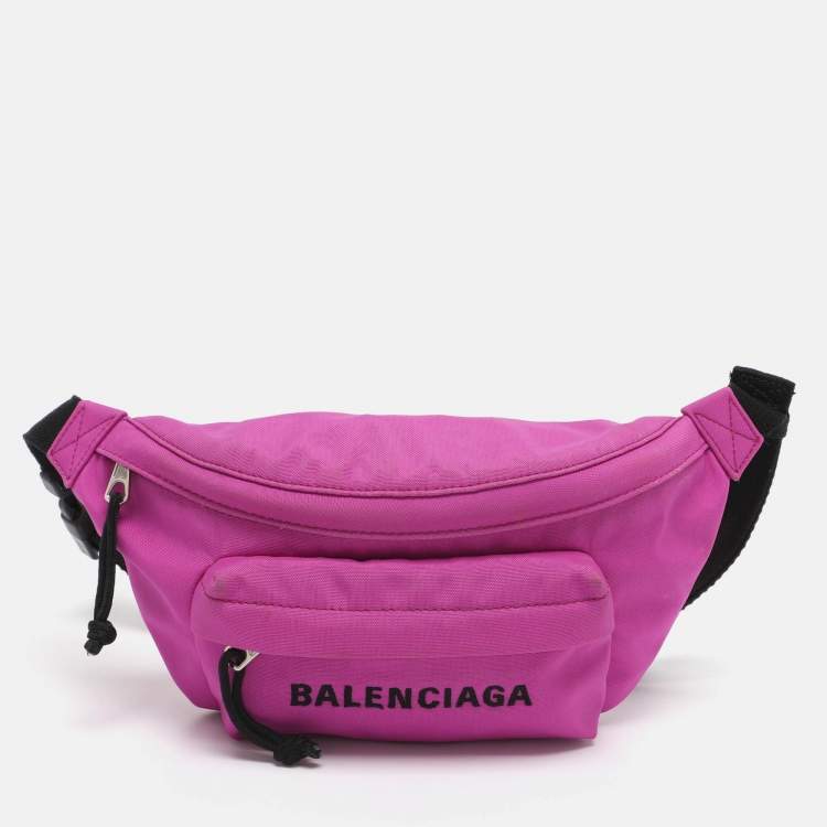 Pre Owned Balenciaga Explorer Pink Nylon Belt Bag