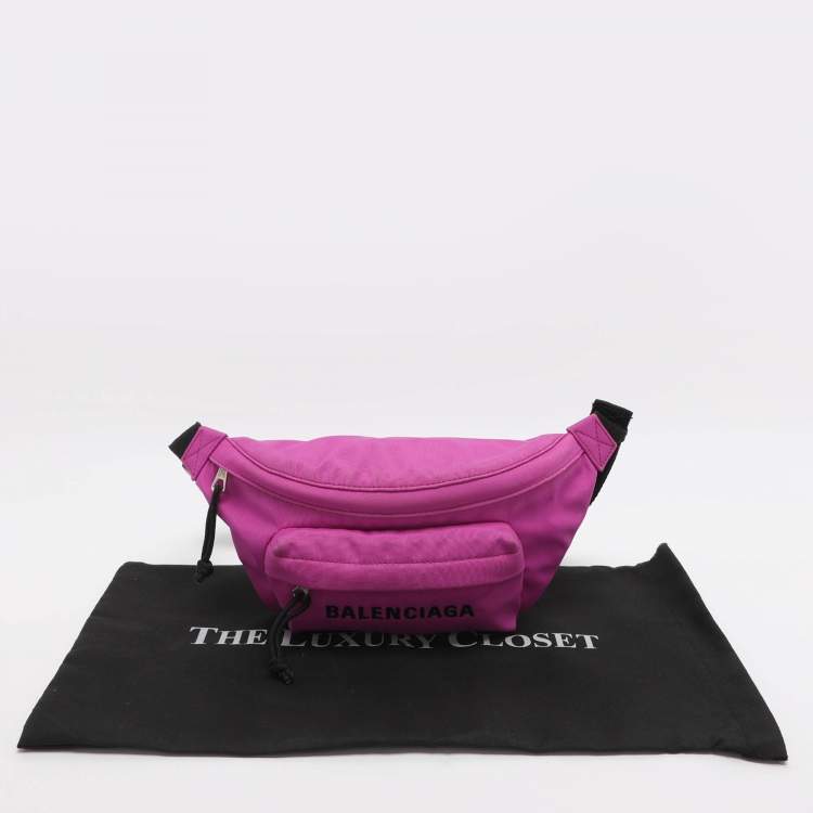 Pre Owned Balenciaga Explorer Pink Nylon Belt Bag