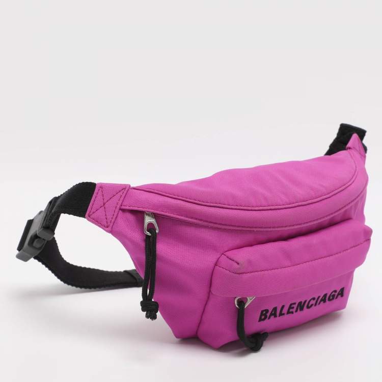 Pre Owned Balenciaga Explorer Pink Nylon Belt Bag