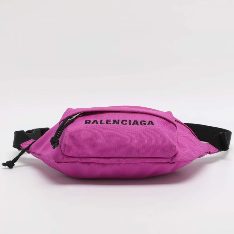 Pre Owned Balenciaga Explorer Pink Nylon Belt Bag