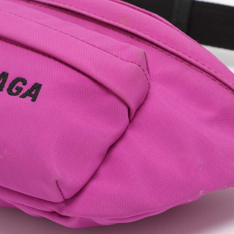 Pre Owned Balenciaga Explorer Pink Nylon Belt Bag