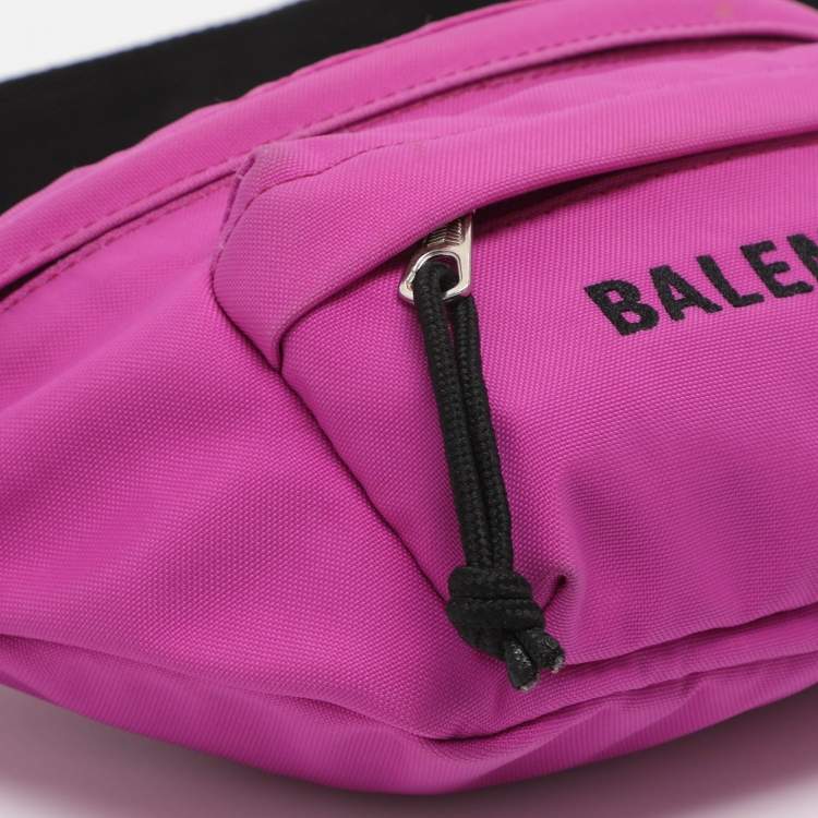 Pre Owned Balenciaga Explorer Pink Nylon Belt Bag