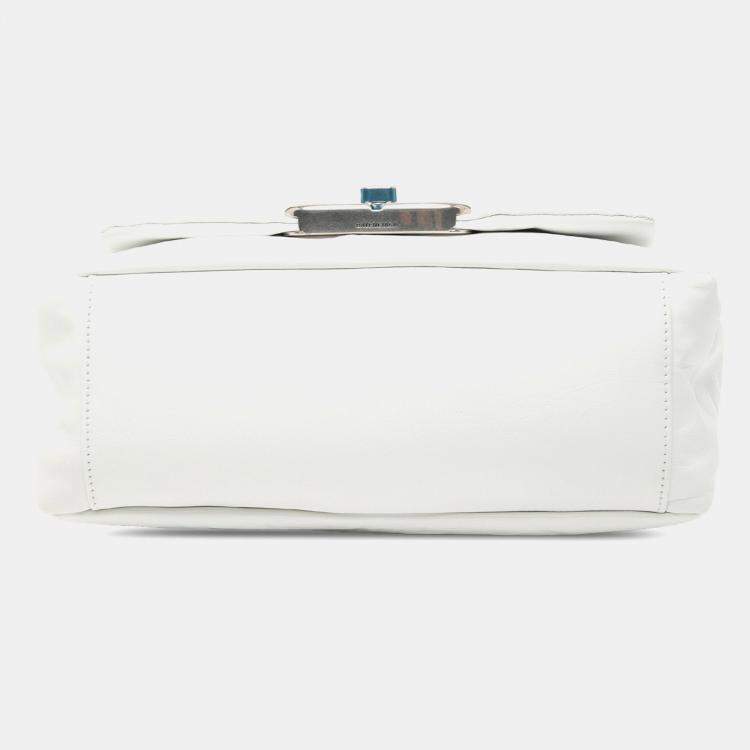 Pre Owned Balenciaga White Small Calfskin Monaco Sling Shoulder Bag