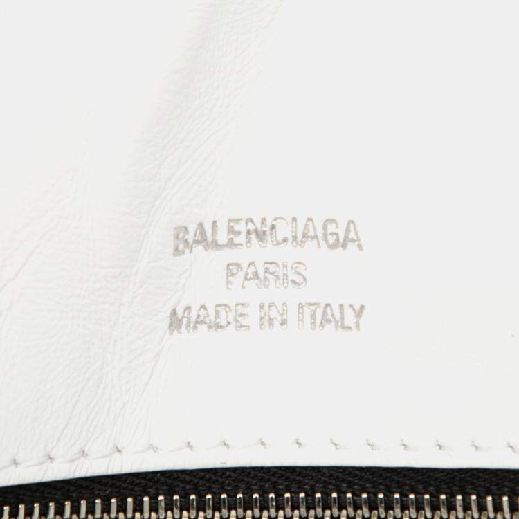 Pre Owned Balenciaga White Small Calfskin Monaco Sling Shoulder Bag