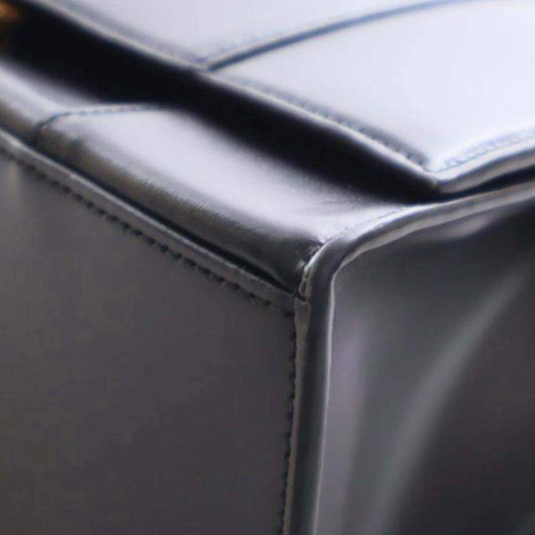 Pre Owned Balenciaga Black Medium Smooth Calfskin Hourglass Top Handle Bag