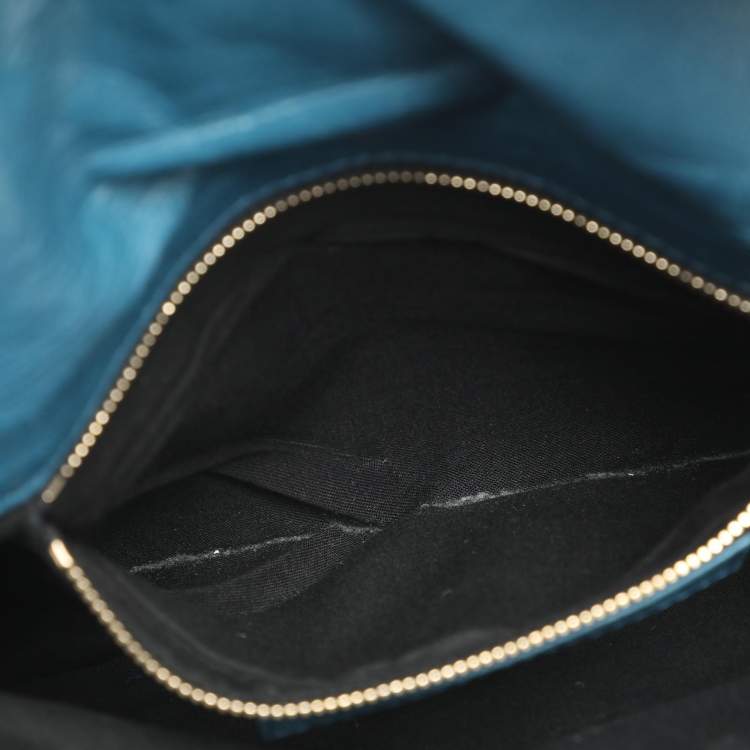 Pre Owned Balenciaga RH Envelope Blue Leather Strap Clutch