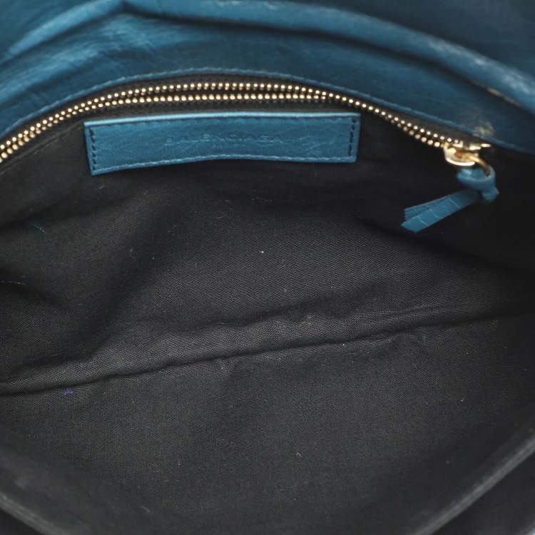 Pre Owned Balenciaga RH Envelope Blue Leather Strap Clutch