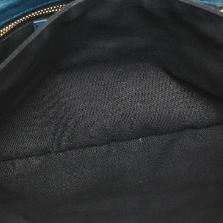 Pre Owned Balenciaga RH Envelope Blue Leather Strap Clutch