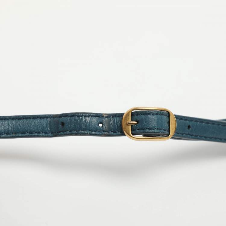 Pre Owned Balenciaga RH Envelope Blue Leather Strap Clutch