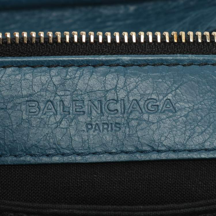 Pre Owned Balenciaga RH Envelope Blue Leather Strap Clutch