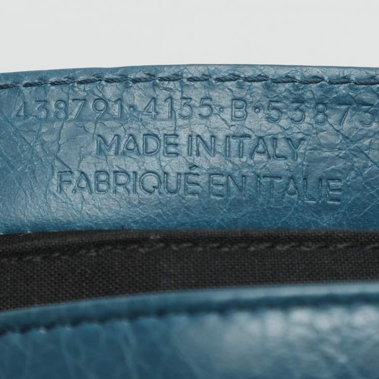 Pre Owned Balenciaga RH Envelope Blue Leather Strap Clutch