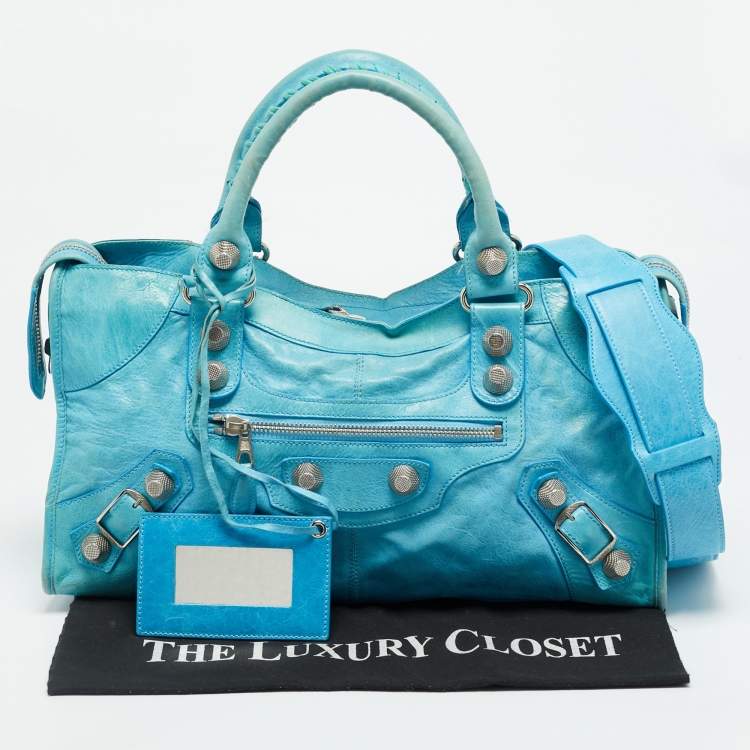 مملوكة مسبقًا Balenciaga SGH Part Time Light Blue Leather Tote