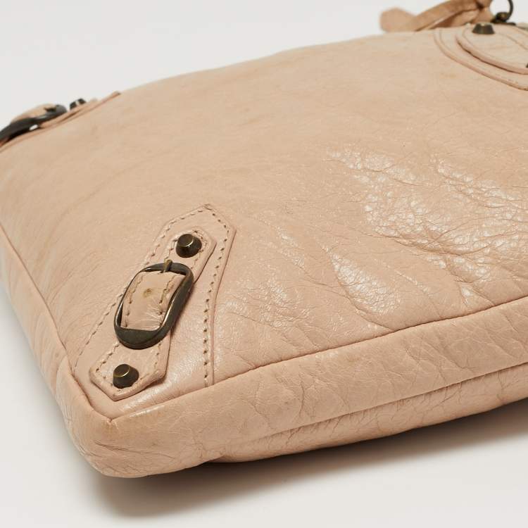 Pre Owned Balenciaga Classic Pink Leather Crossbody Bag